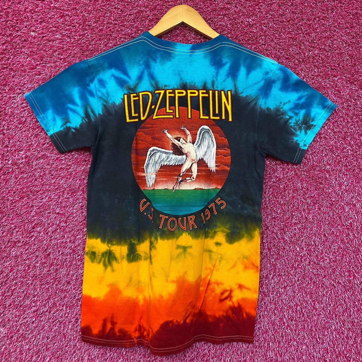 Led Zeppelin US Tour 1975 Tie Dye Tshirt size Small