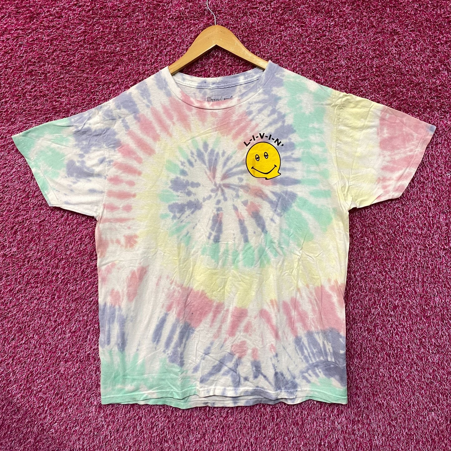 Dazed and Confused Acid Trip Smiley Movie Promo Tie Dye L