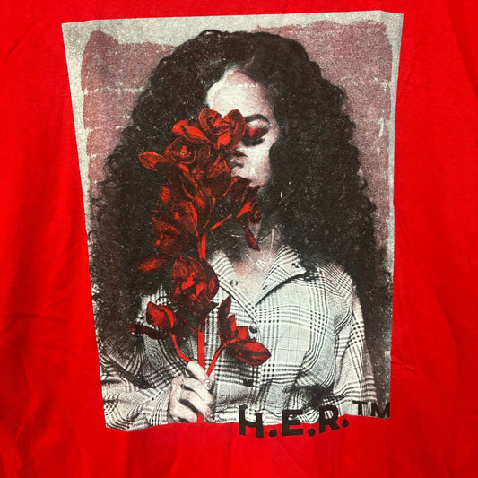 H.E.R Flowers Portrait Tshirt size large