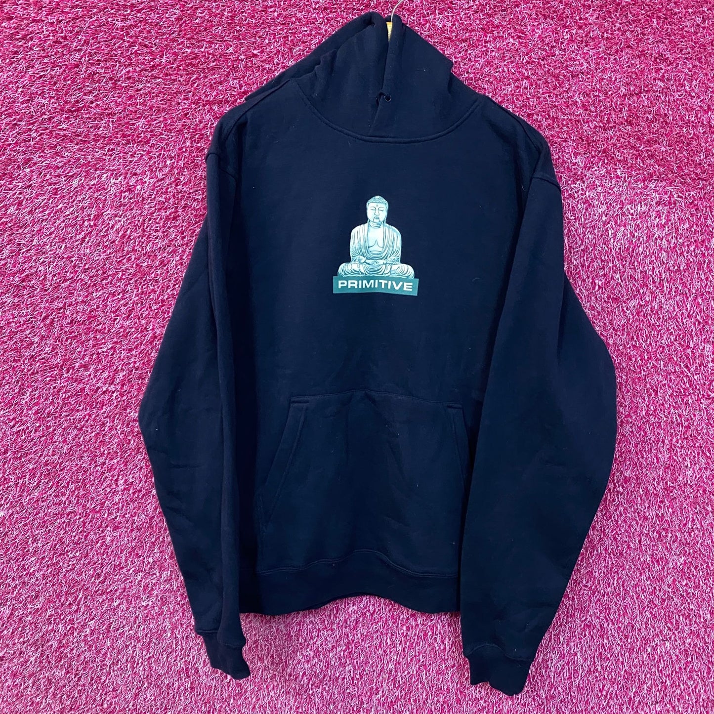 Primitive Skateboarding Buddha Meditation Statue Hoodie M