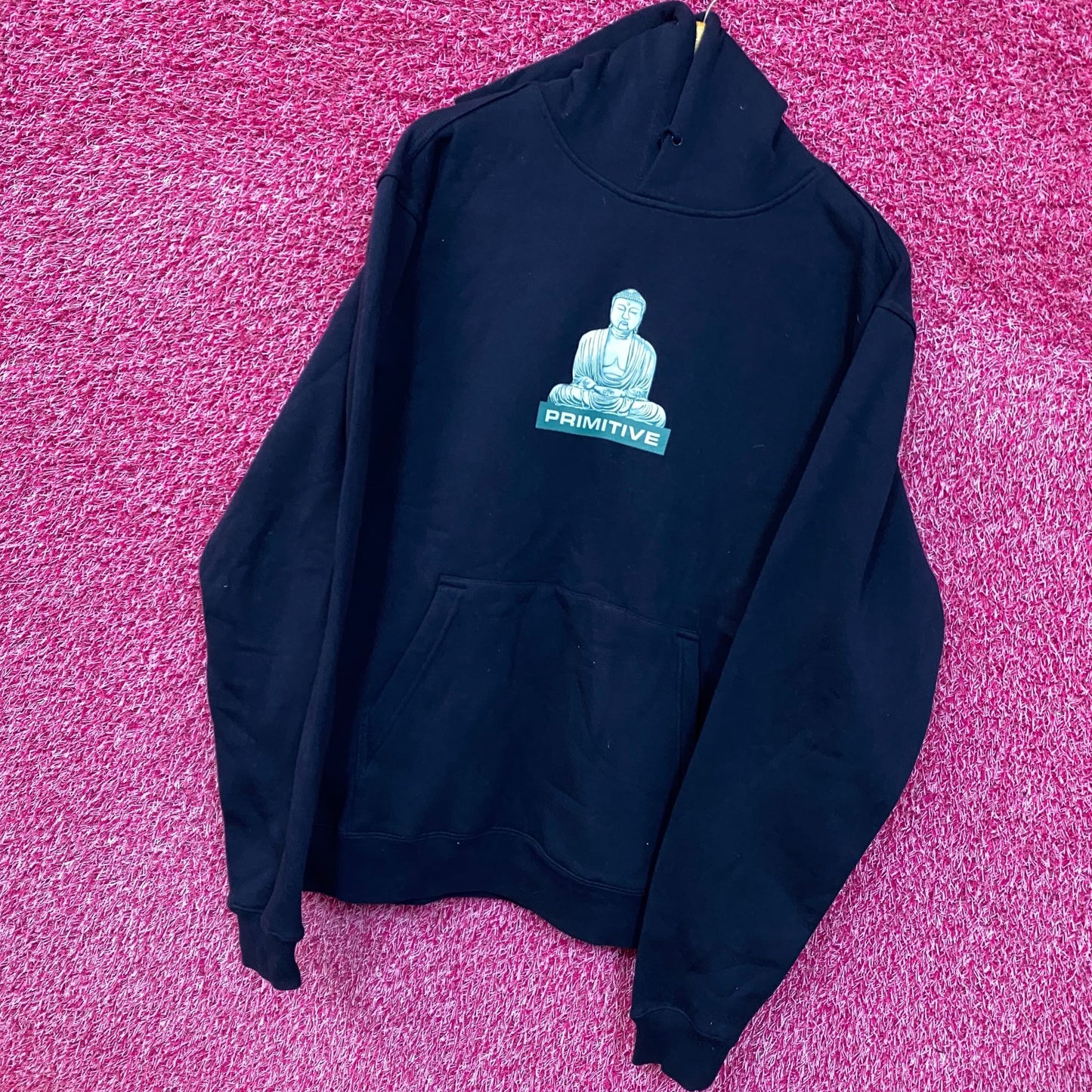 Primitive Skateboarding Buddha Meditation Statue Hoodie M
