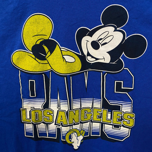 Junk Food x NFL DInsey Mickey Mouse Kick Back Los Angeles Rams T-Shirt 2XL