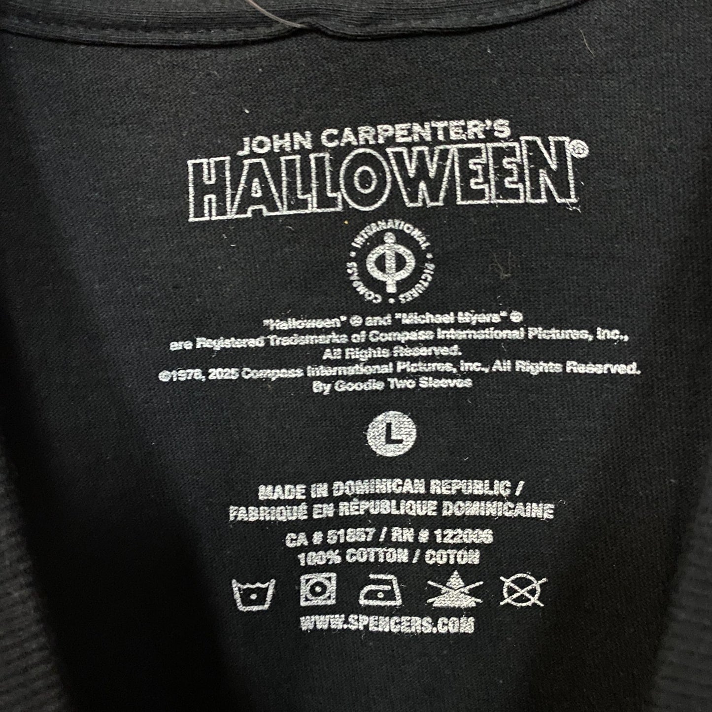 John Carpenter's Halloween Michael Myers Slay All Day Horror Tshirt size Large .