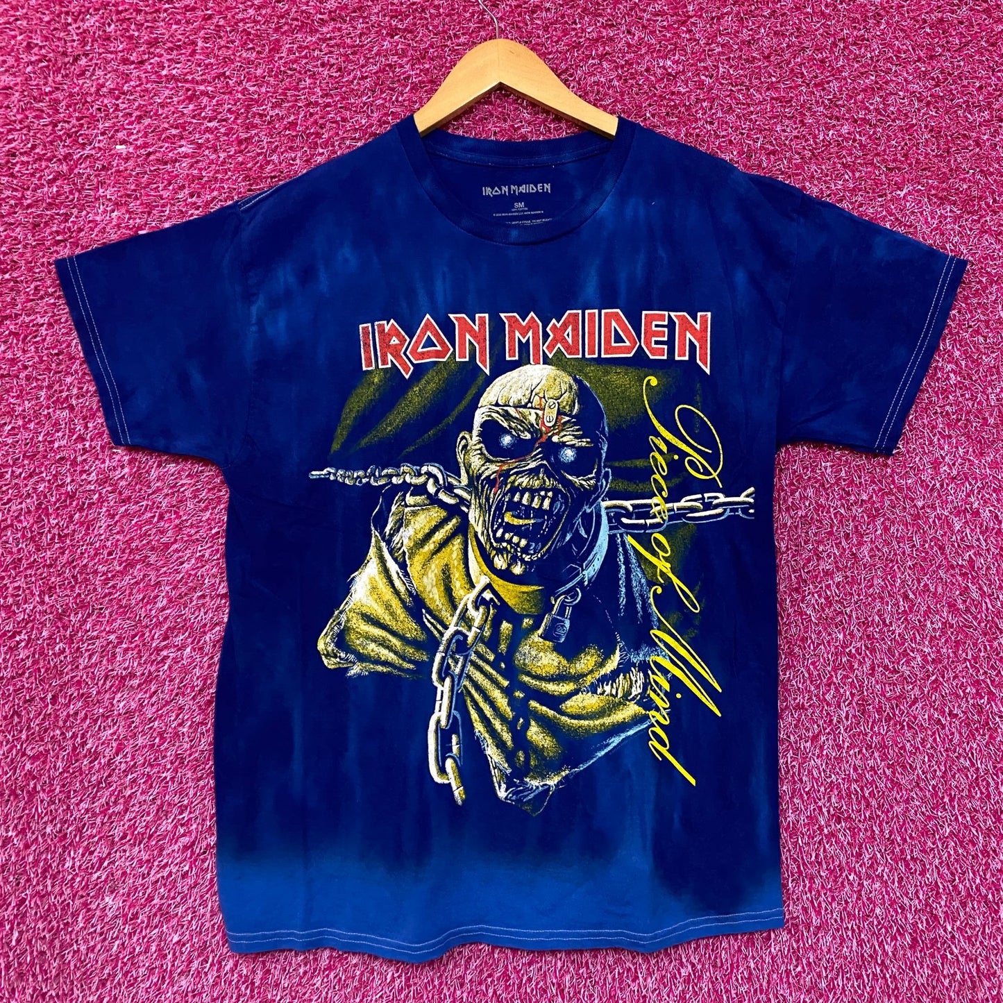 Iron Maiden Piece of Mind Oversized Tie Dye Tshirt size Small