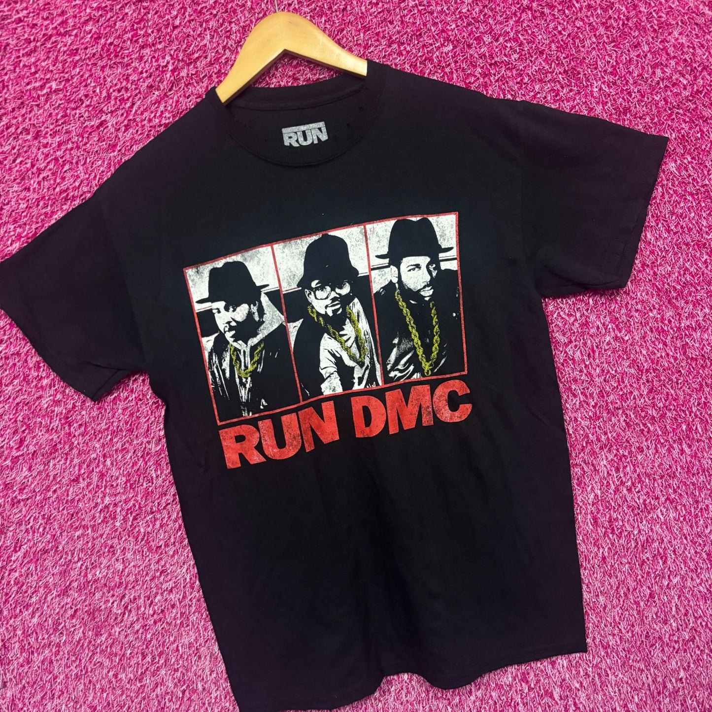 Run DMC Gold Donkey Ropes Raising Hell Distressed Rap Tee S