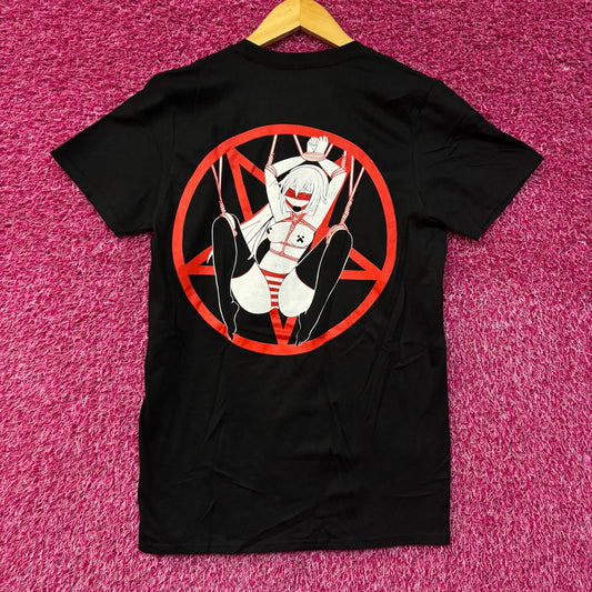 Four Eyes Bondage Hentai Shibari Pentagram Anime T-Shirt Small