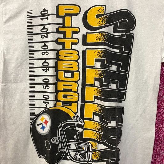 Junk Food Clothing Pittsburgh Steelers NFL Retro White T-Shirt Medium
