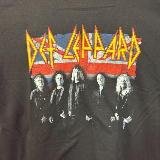 Def Leppard Hall of Fame British Flag Heavy Metal Band Tee M