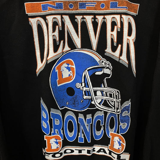 Junk Food Clothing Denver Broncos Helmet Logo Sweatshirt Medium