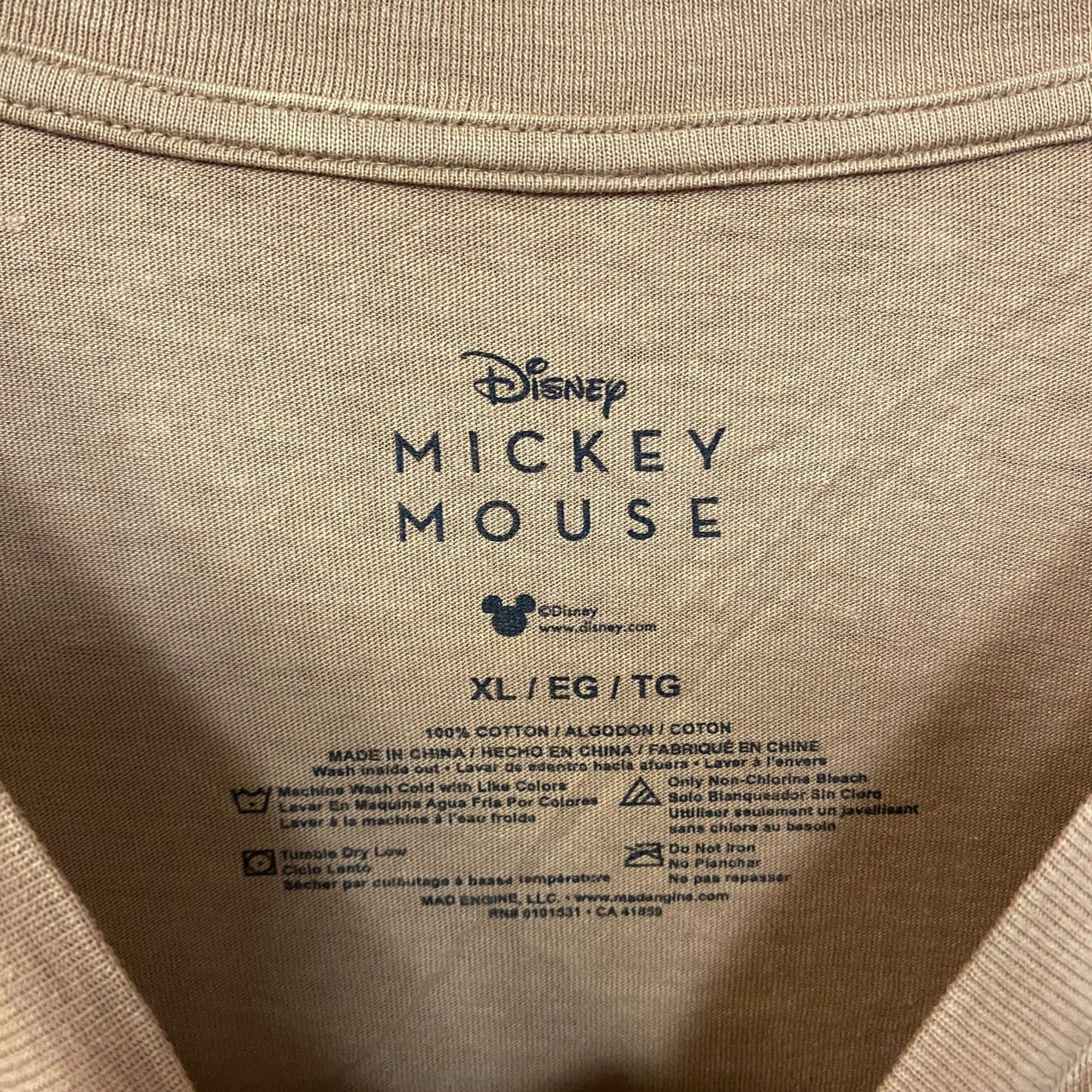 Disney Mickey Mouse Golden Days Brown Crop Top XL