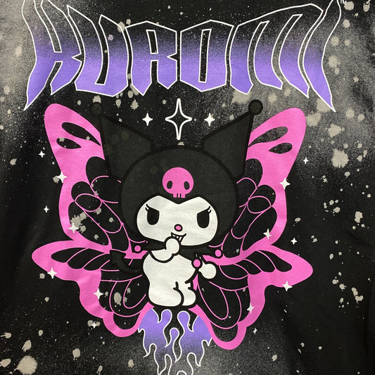 Sanrio Kuromi Butterfly Flame Tie-Dye Kawaii T-Shirt Medium
