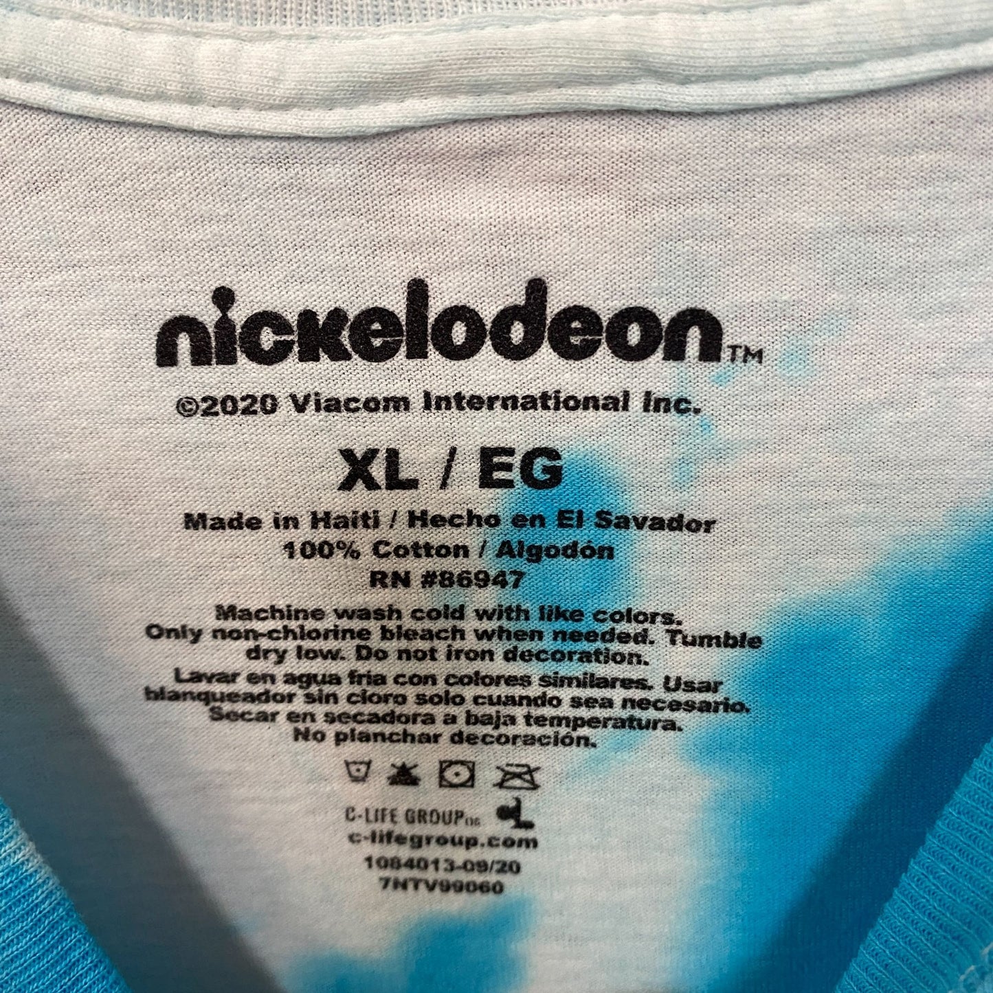 Nickelodeon Best of the 90's Cartoon Mash Tie Dye T-Shirt XL