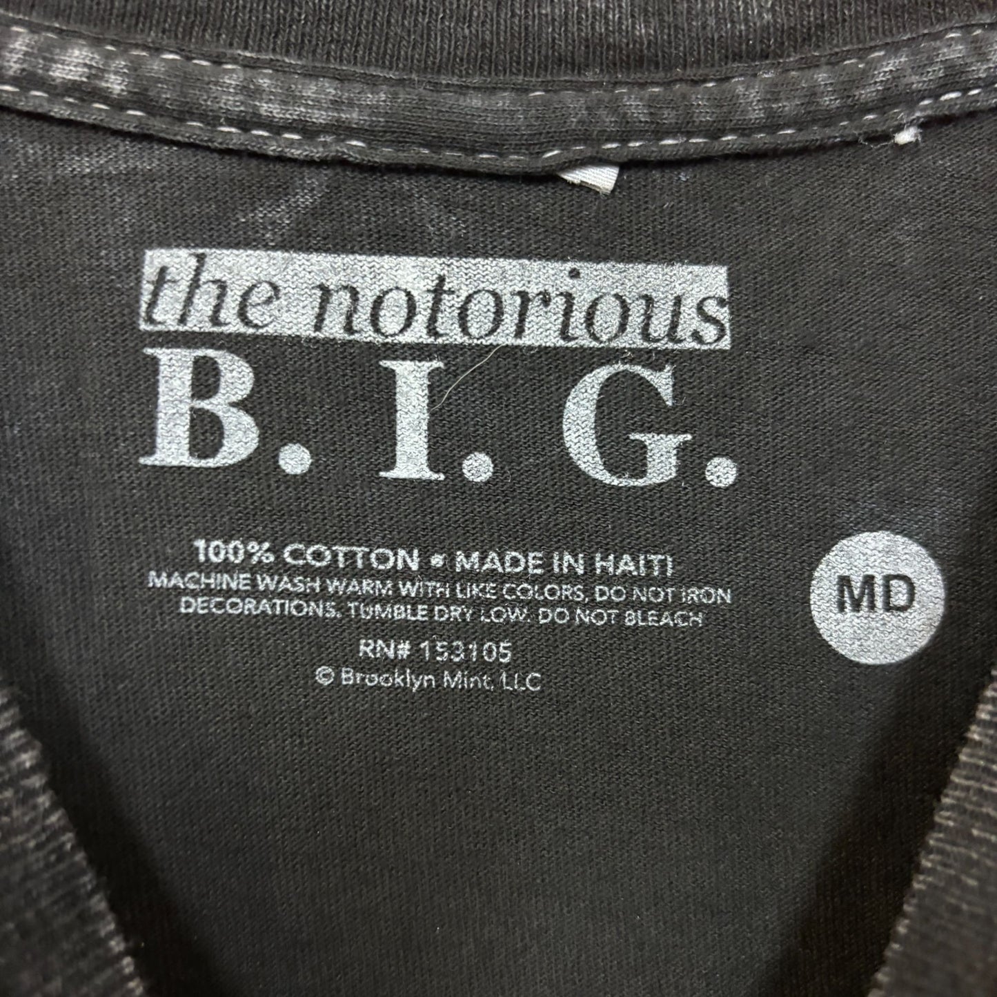 Notorious B.I.G. Biggie Smalls Collage mineral wash rap tee med