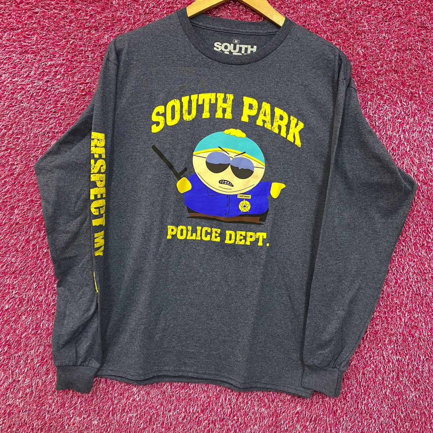 South Park Police Dept. Eric Cartman - Respect My Authority - Long Sleeve T-Shirt Medium