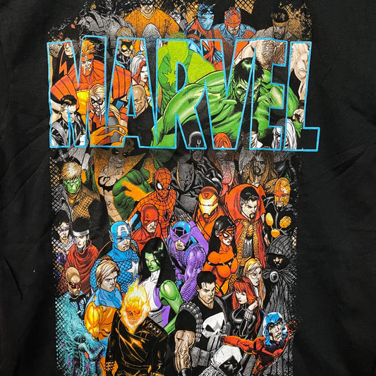 Marvel Super Hero Group Shot Graphic Design T-Shirt large