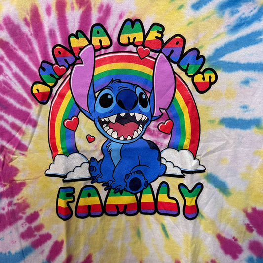 Stitch Ohana Means Family Lilo & Stitch Disney Tie Dye L