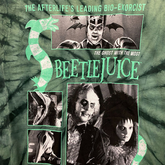 Beetlejuice and Lydia Green Tie Dye T-Shirt Small
