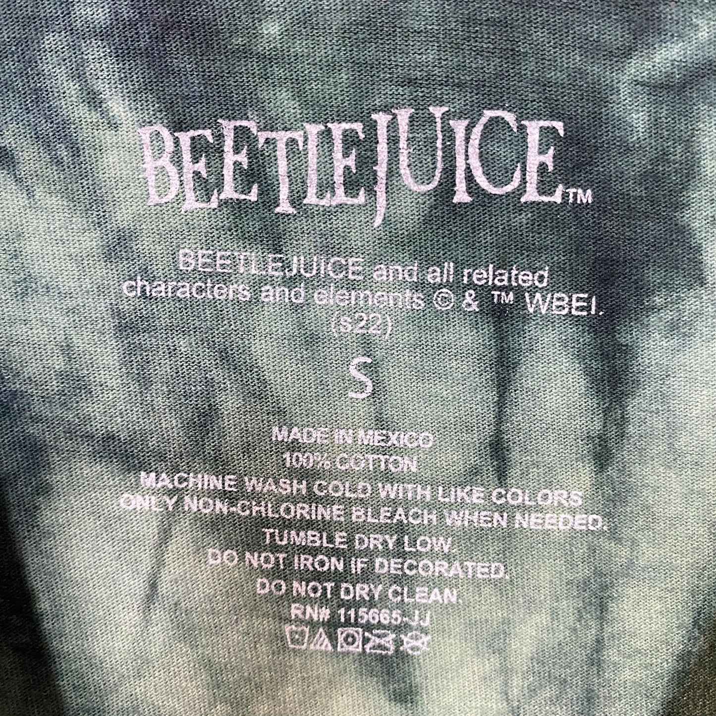 Beetlejuice and Lydia Green Tie Dye T-Shirt Small