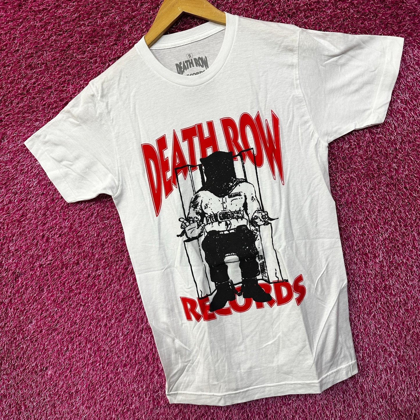 Death Row Records Puffy Electric Chair Inmate Logo Rap Tee S
