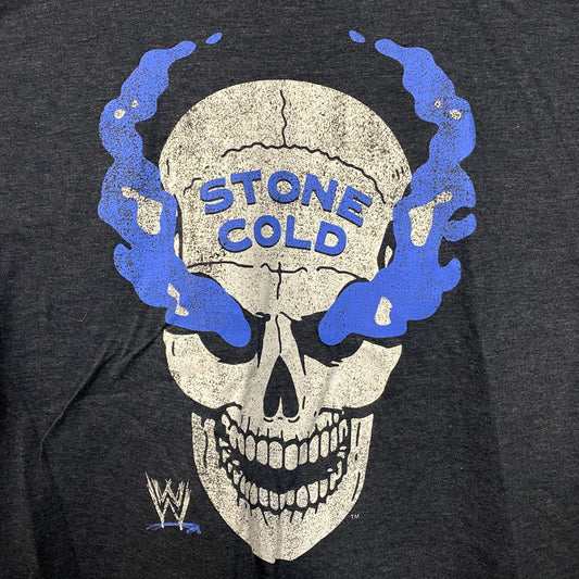 WWE Stone Cold Steve Austin Skull Graphic Design T-Shirt Large