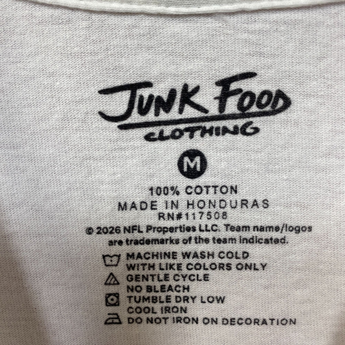 Junk Food Clothing Carolina Panthers Football Helmet White Tee Medium