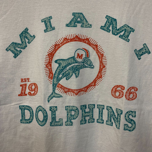 Junk Food Clothing Miami Dolphins Faded Retro Style Graphic T-Shirt Small