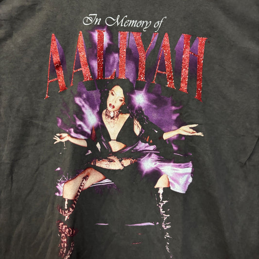 Aaliyah in memoriam glitter Tshirt size large