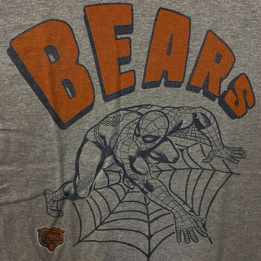 Junk Food Clothing x Marvel x NFL Chicago Bears Spider-Man Graphic T-Shirt Medium