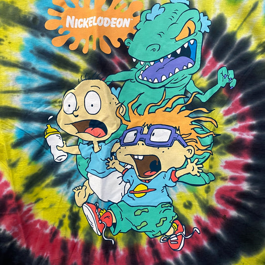 Nickelodeon Rugrats Chucky and Tommy with Reptar Tie Dye T-Shirt Size XL