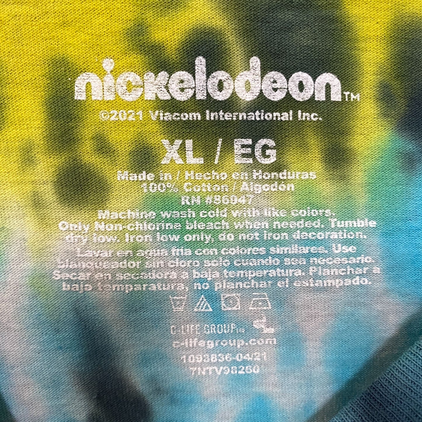 Nickelodeon Rugrats Chucky and Tommy with Reptar Tie Dye T-Shirt Size XL