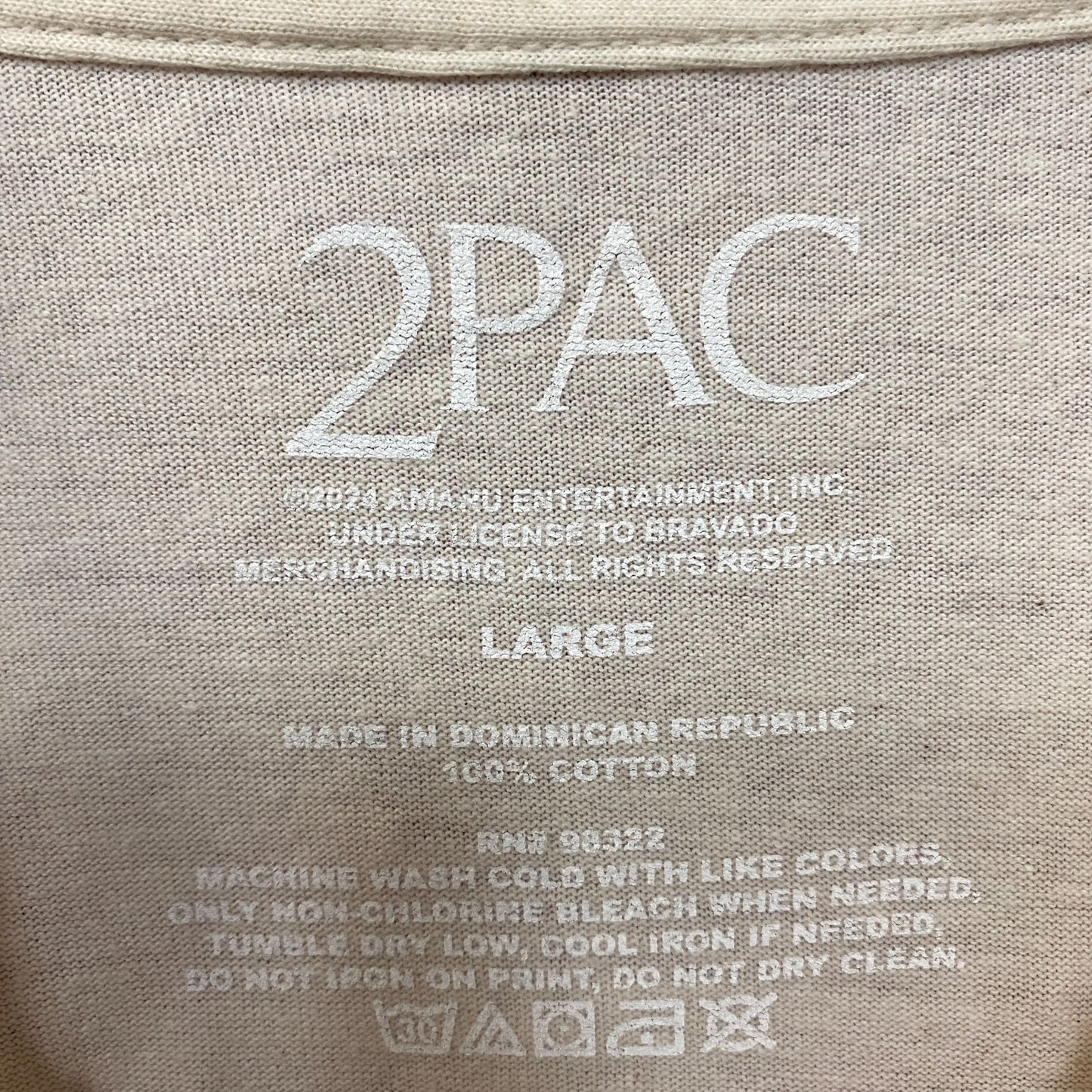 2Pac Tupac Shakur Graphic Design T-Shirt Large