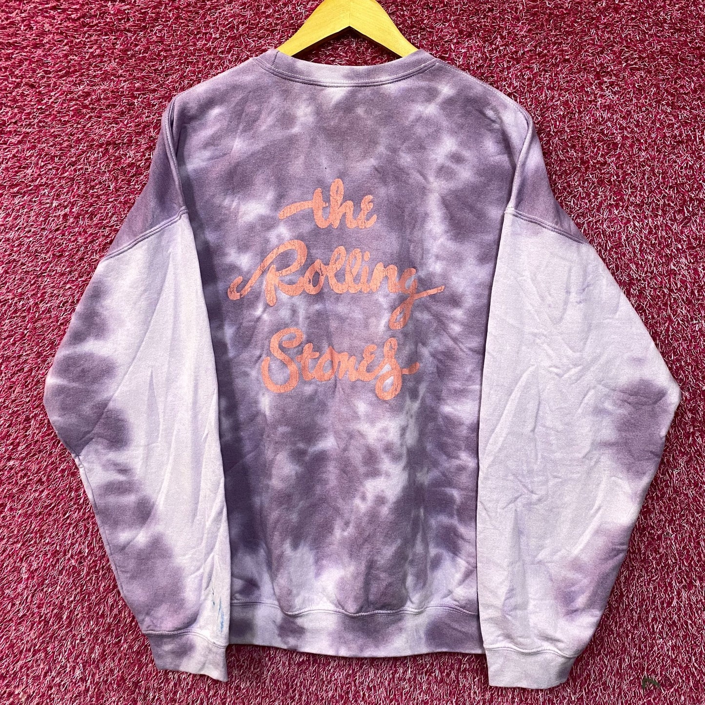 The Rolling Stones Hot Lips Tie-Dye Crewneck Sweatshirt Large