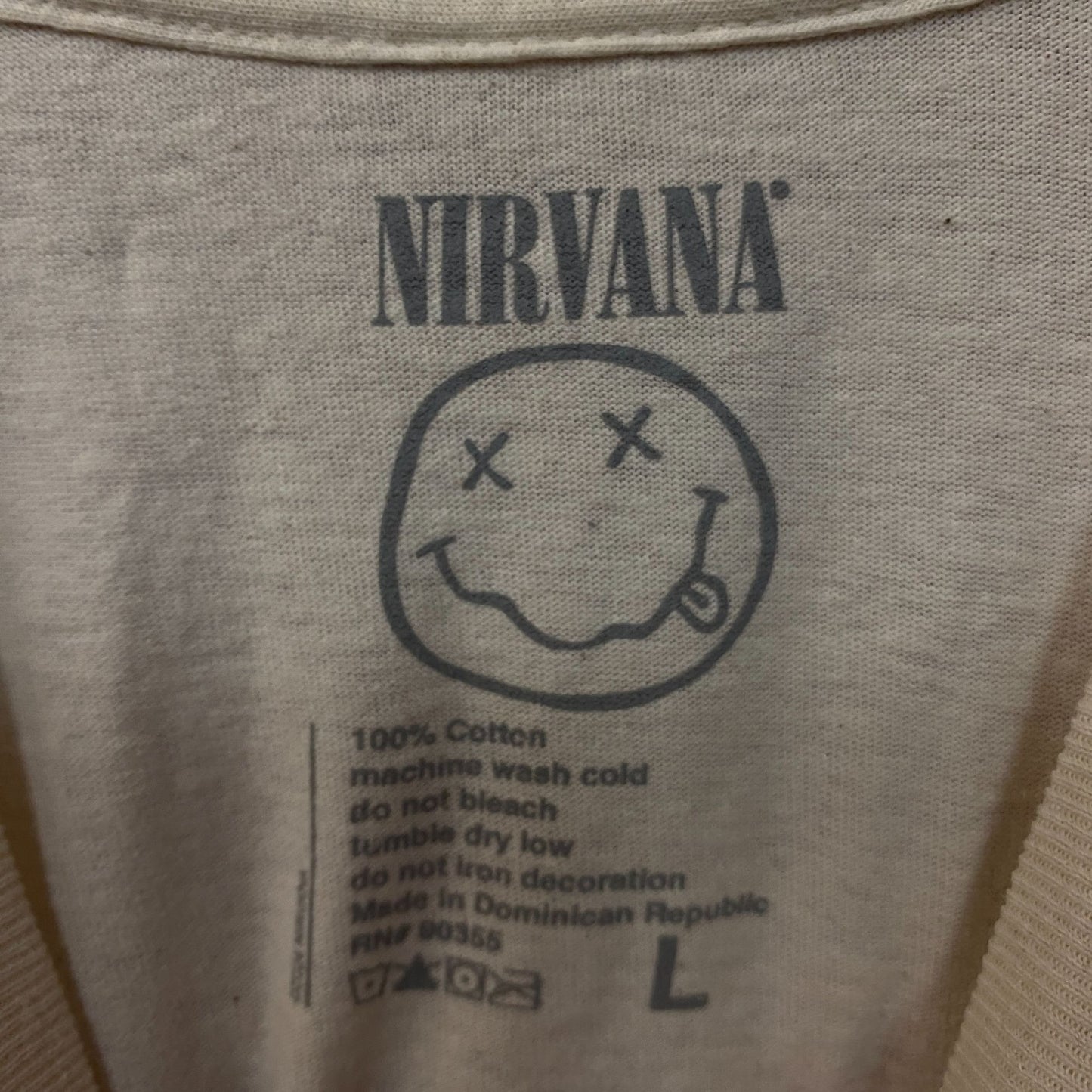 Nirvana In Utero Floral Angel Grunge Band T-Shirt Large