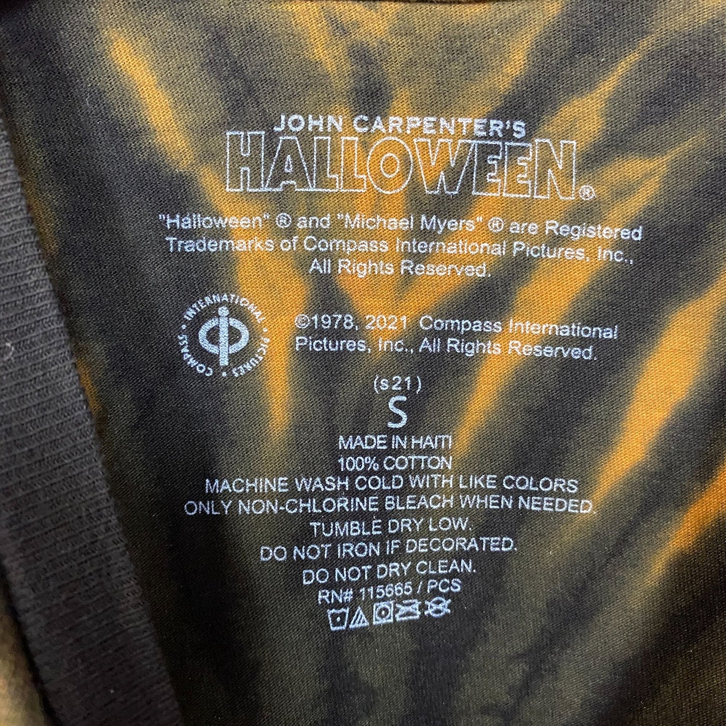 John Carpenter's Halloween Micheal Myers Tie Dye Cropped T-Shirt Small