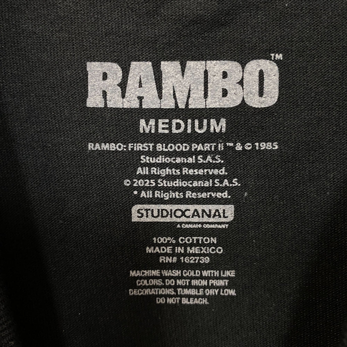 Rambo "One Man, One War" Graphic T-Shirt Medium
