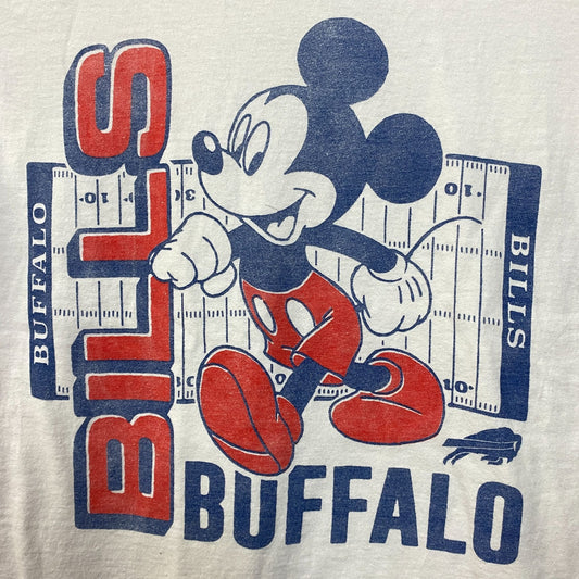 Junk Food X Mickey Mouse NFL Buffalo Bills White T-Shirt XS
