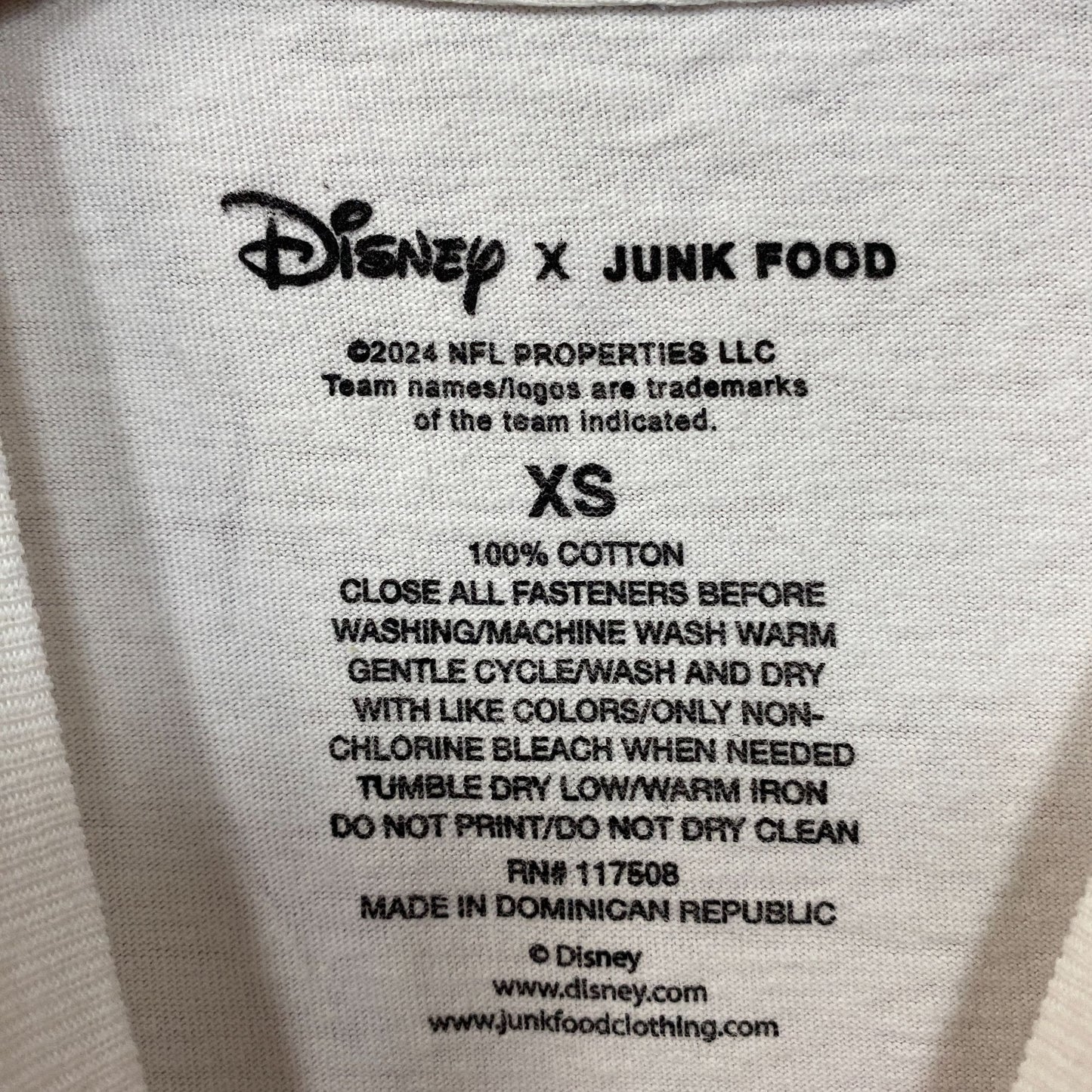 Junk Food X Mickey Mouse NFL Buffalo Bills White T-Shirt XS