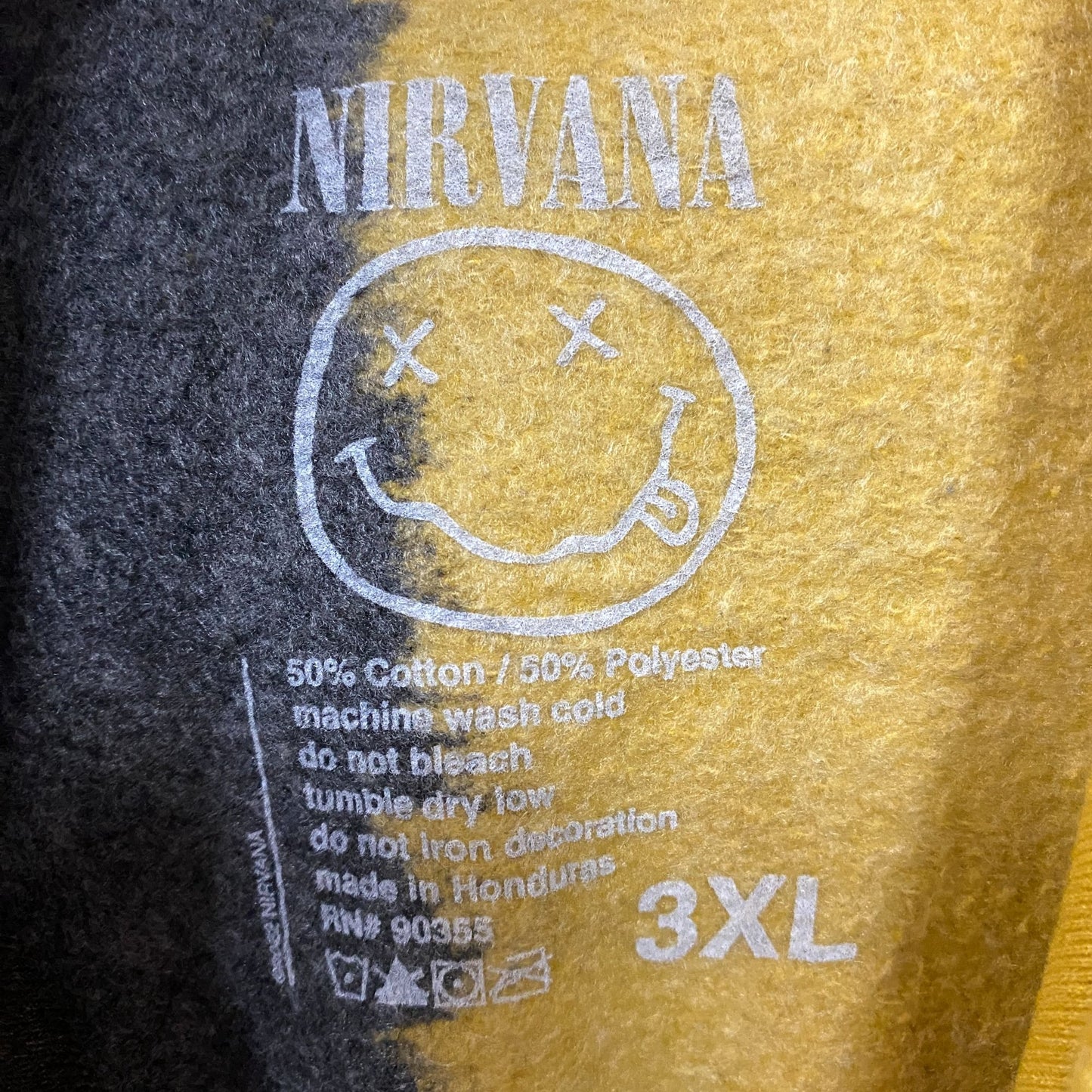 Nirvana Smiley Face Split Dye hoodie size 3XL