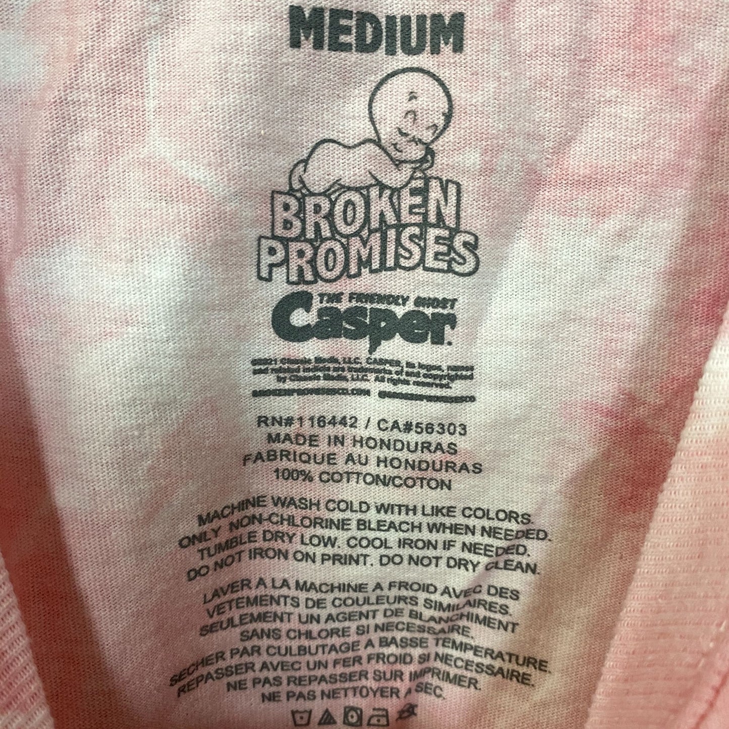 Broken Promises X Casper Do Me Dirty Bubble Bath Pink Tie Dye Long Sleeve T-Shirt Medium