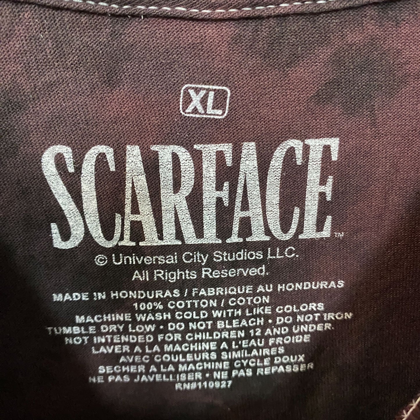 Scareface Tony Montana Maroon Tie Dye T-Shirt XL