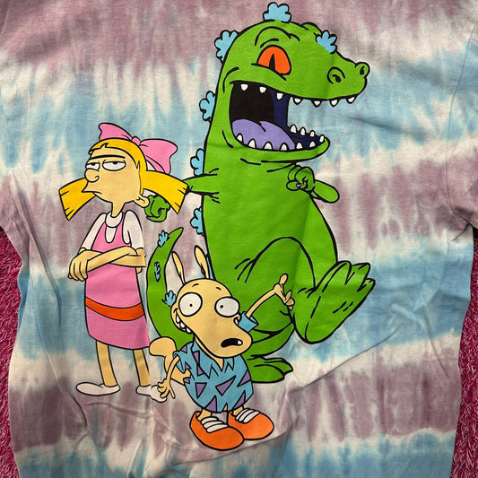 Nickelodeon Best of the 90s Helga Reptar Rocko Tie Dye L