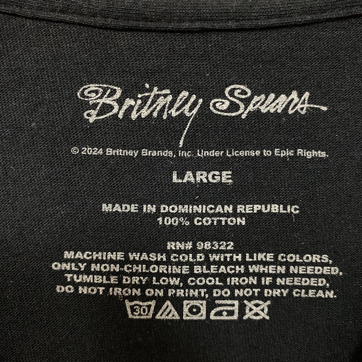 Britney Spears Airbrushed Stone Wash T-Shirt Large