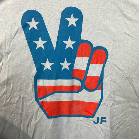 American Flag Peace Hands JF T-Shirt 3XL