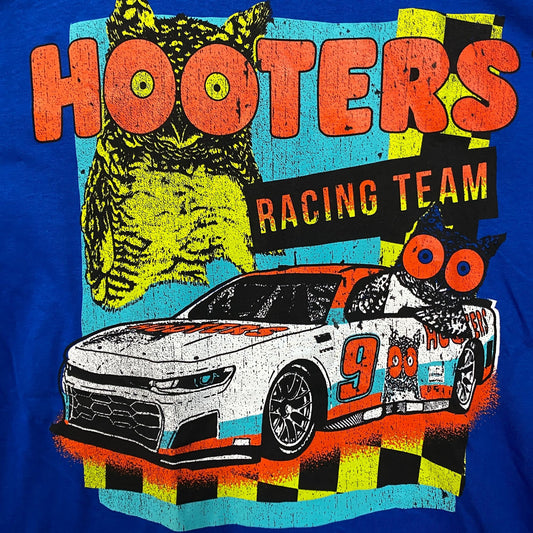 Hooters Racing Team Race Car Number 9 Graphic Design T-Shirt Large
