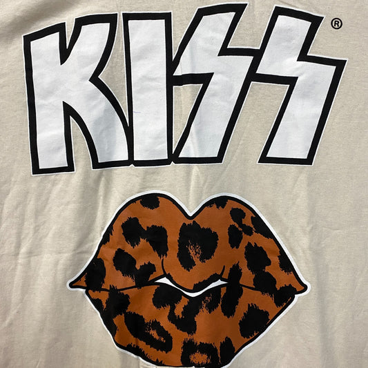Philcos Kiss Leopard Lips Glam Metal Band T-Shirt Large