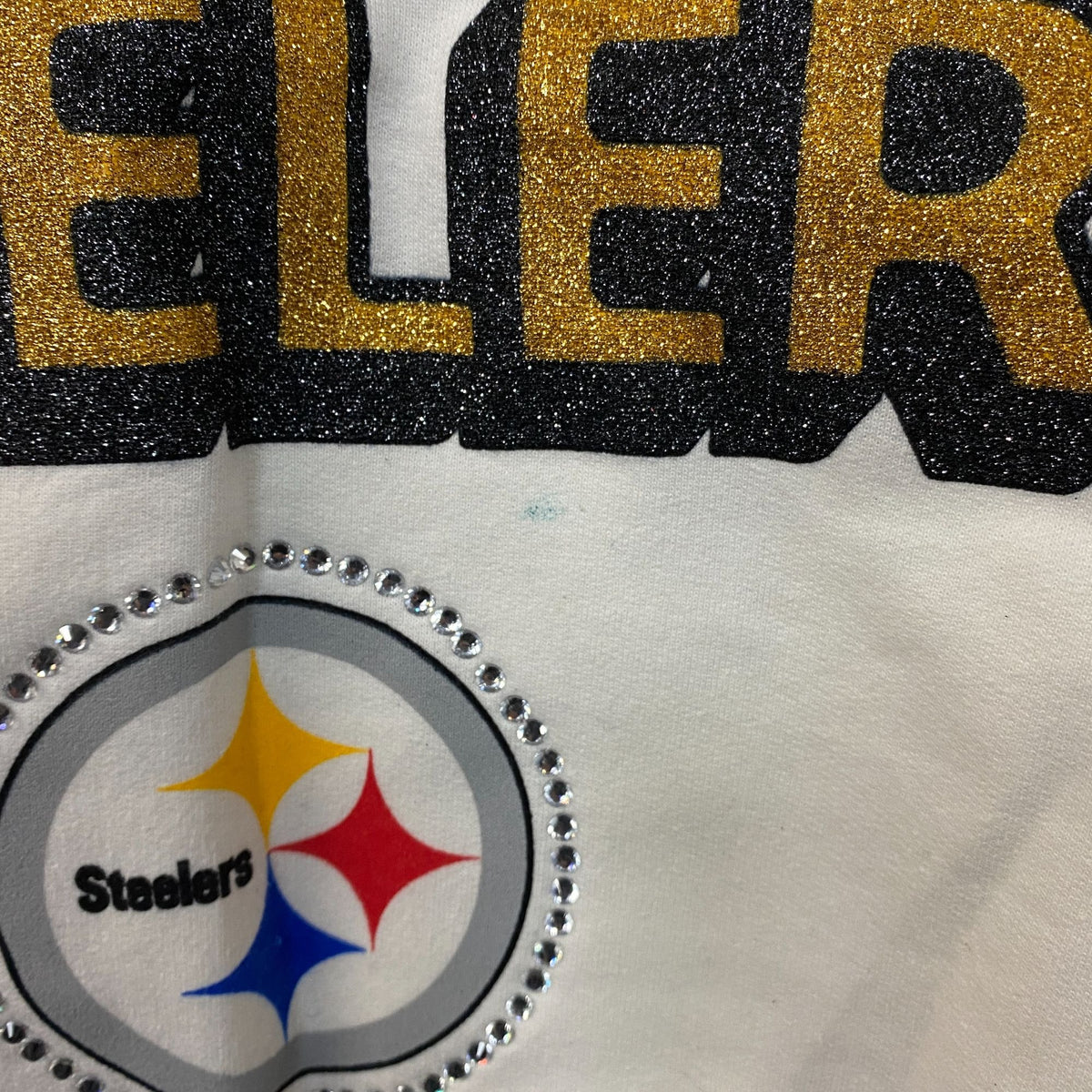 Junk Food Clothing Pittsburgh Steelers Repeat Glitter Crew Sweatshirt Medium