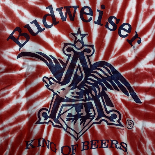 Junk Food Budweiser King Of Beer Logo Tie Dye Flea Market Tee XS