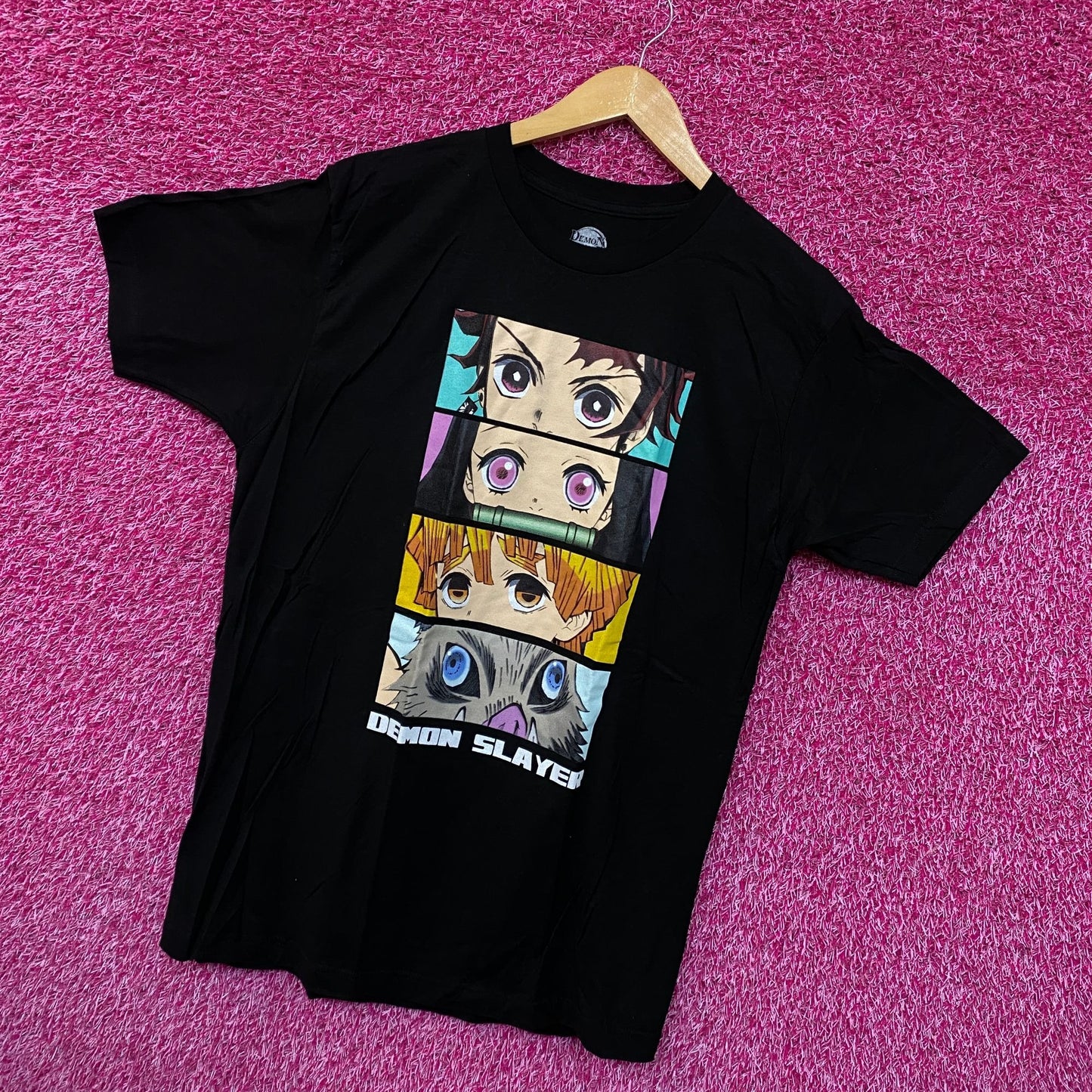 Demon Slayer Tanjiro Nezuko Zenitsu Inosuke Eyes Anime Tee L