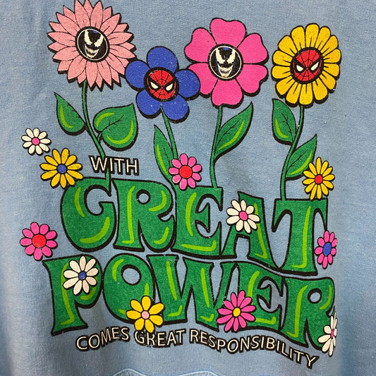 Marvel's Spiderman With Great Power flower hoodie size SM