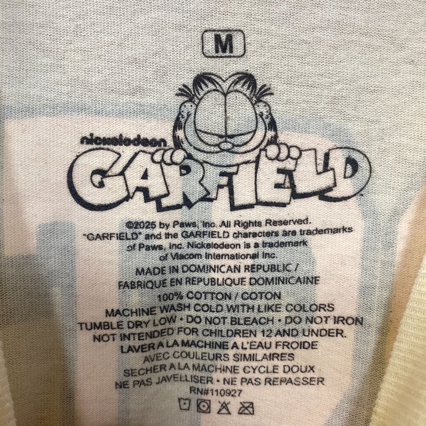 Garfield Boston Baseball Cartoon Graphic Design T-Shirt Medium